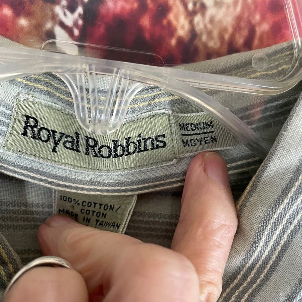 Royal Robbins Striped Long sleeve Button Front Shirt size Medium - Picture 7 of 9